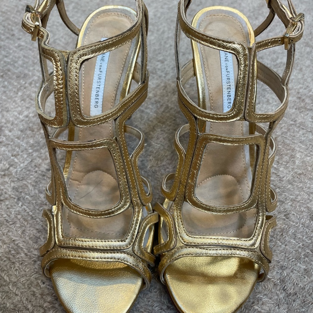 Gold Diane Von Furstenberg Heels